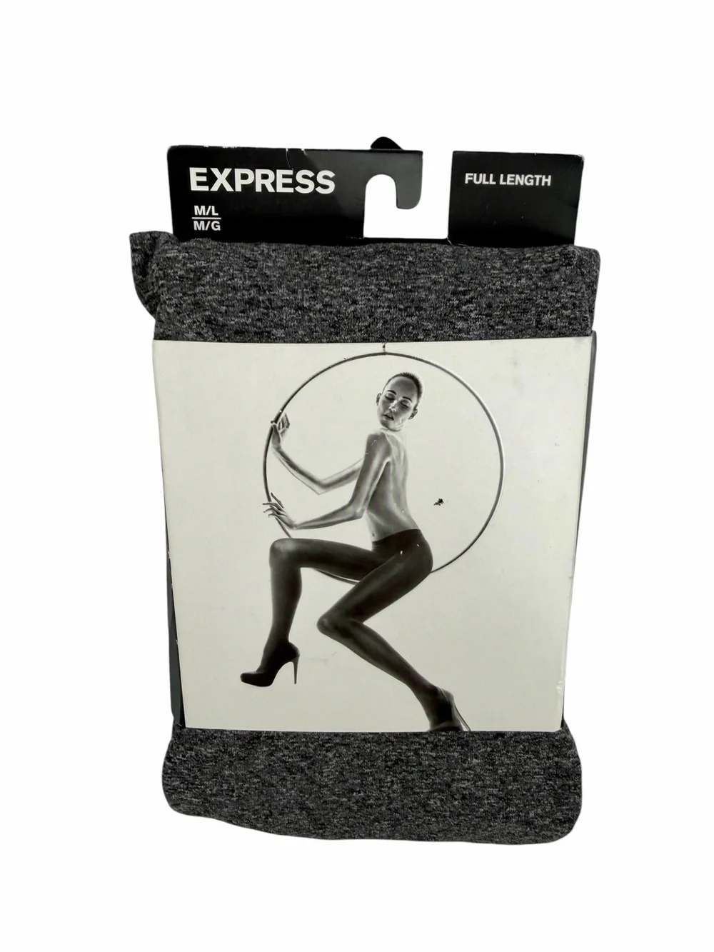Express Women’s Full Length Tights M/L Charcoal and Gray 92% Nylon NWT